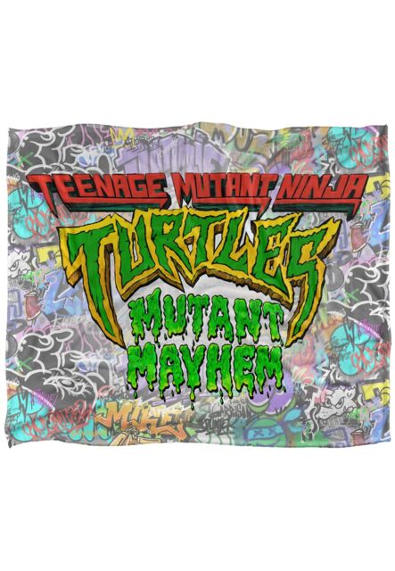Teenage Mutant Ninja Turtles : Mutant Mayhem Movie Logo Grafitti Silky Touch Super Soft Throw Blanket 152 X 127 cm in White - image 1