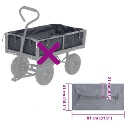 Berkfield Home Garden Cart Liner Dark Grey 81x41x21 cm Fabric - Size: 81 x 41 x 21 cm - thumbnail 3