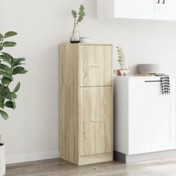 Berkfield Home Apothecary Cabinet Sonoma Oak 40x41x118 cm Engineered Wood in Brown - Size: 40 x 41 x 118 cm - thumbnail 4