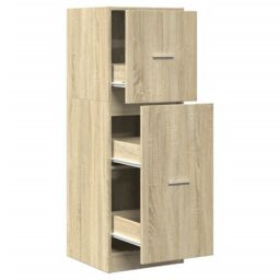Berkfield Home Apothecary Cabinet Sonoma Oak 40x41x118 cm Engineered Wood in Brown - Size: 40 x 41 x 118 cm - thumbnail 2