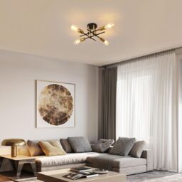 COMELY Industrial LED Ceiling Light, 4-Lights Gold Ceiling Lights, E27 Base - thumbnail 6