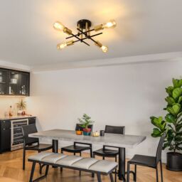 COMELY Industrial LED Ceiling Light, 4-Lights Gold Ceiling Lights, E27 Base - thumbnail 3