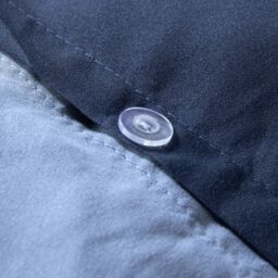 OHS Plain Dyed Reversible Duvet Cover Cover with Pillowcase Set in Navy - Size: Single - thumbnail 6