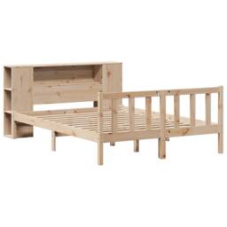 Berkfield Home Bookcase Bed without Mattress 135x190 cm Double Solid Wood Pine in Brown - thumbnail 3