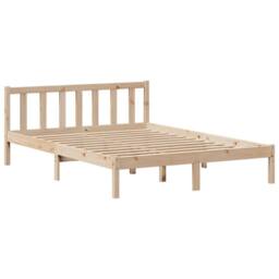 Berkfield Home Bookcase Bed without Mattress 135x190 cm Double Solid Wood Pine in Brown - thumbnail 5