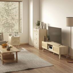 Wyld Haus Reredito 4 Drawer Chest with Rattan Panelled Fronts in Natural - thumbnail 8