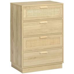 Wyld Haus Reredito 4 Drawer Chest with Rattan Panelled Fronts in Natural - thumbnail 2