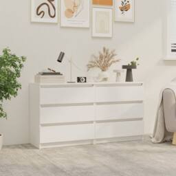 Berkfield Home Durable Bedside Cabinets 2 pcs White 60x36x64 cm Solid Pinewood - Size: 60 x 36 x 64 cm - thumbnail 2