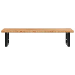 Berkfield Home Basin Shelf Wall Mounted Steel & Solid Wood Oak in Brown - thumbnail 4