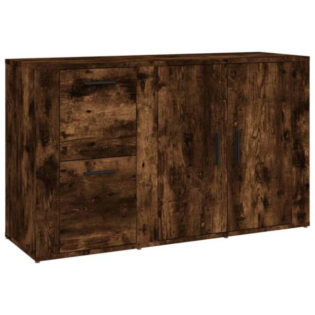 Berkfield Home Sideboard Smoked Oak 100x33x59.5 cm Engineered Wood in Brown - image 1