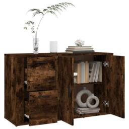 Berkfield Home Sideboard Smoked Oak 100x33x59.5 cm Engineered Wood in Brown - thumbnail 5