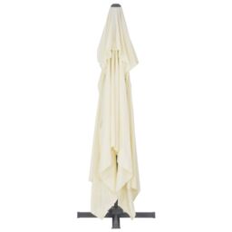 Berkfield Home Cantilever Umbrella with Aluminium Pole 400x300 cm Sand in Beige - thumbnail 5