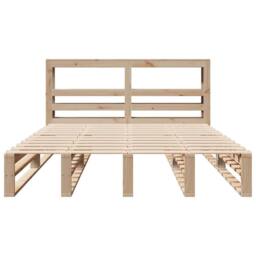 Berkfield Home Bed Frame without Mattress 140x190 cm Solid Wood Pine in Natural - thumbnail 4