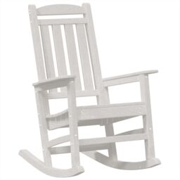 Berkfield Home Garden Rocking Chairs 2 pcs White 70x92x107.5 cm HDPE - thumbnail 4