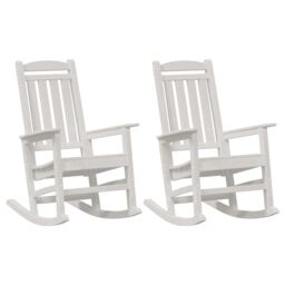 Berkfield Home Garden Rocking Chairs 2 pcs White 70x92x107.5 cm HDPE - thumbnail 2