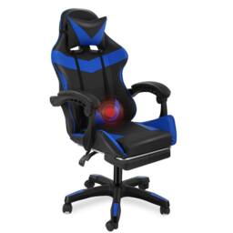 VOGREX Black & Blue Ergonomic PC Gaming Chair Lumbar Support Home Seat - thumbnail 1
