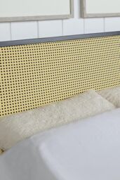 SlumberWorx Cheshunt Black Metal Rattan Headboard Bed Frame - Size: King - thumbnail 3