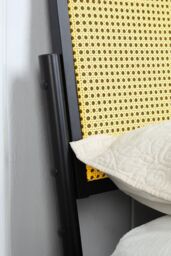 SlumberWorx Cheshunt Black Metal Rattan Headboard Bed Frame - Size: King - thumbnail 4