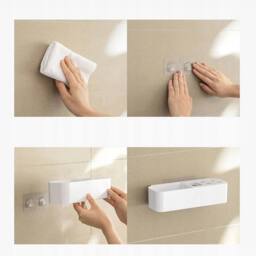 Kelvenix No Drill Toothbrush Holder Wall Mounted in White - thumbnail 5