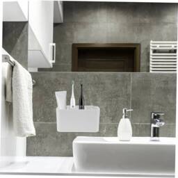 Kelvenix No Drill Toothbrush Holder Wall Mounted in White - thumbnail 3