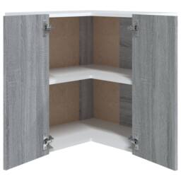 Berkfield Home Hanging Corner Cabinet Grey Sonoma 57x57x60 cm Engineered Wood - Size: 57 x 57 x 60 cm - thumbnail 6