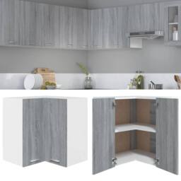 Berkfield Home Hanging Corner Cabinet Grey Sonoma 57x57x60 cm Engineered Wood - Size: 57 x 57 x 60 cm - thumbnail 2