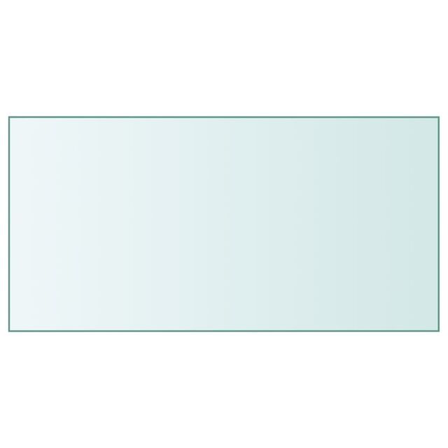Berkfield Home Table Top Transparent 50x100 cm Tempered Glass in Black - image 1