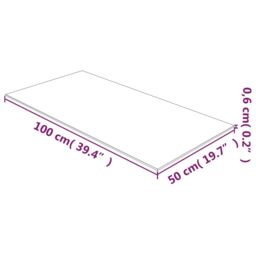 Berkfield Home Table Top Transparent 50x100 cm Tempered Glass in Black - thumbnail 4