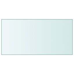 Berkfield Home Table Top Transparent 50x100 cm Tempered Glass in Black - thumbnail 1