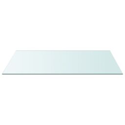 Berkfield Home Table Top Transparent 50x100 cm Tempered Glass in Black - thumbnail 2