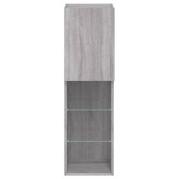 Berkfield Home TV Cabinet with LED Lights Grey Sonoma 30.5x30x102 cm - thumbnail 9