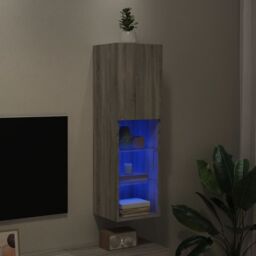 Berkfield Home TV Cabinet with LED Lights Grey Sonoma 30.5x30x102 cm - thumbnail 5