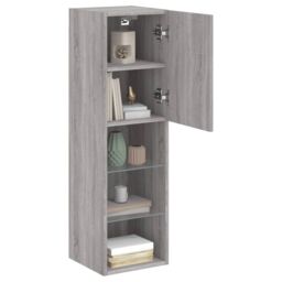 Berkfield Home TV Cabinet with LED Lights Grey Sonoma 30.5x30x102 cm - thumbnail 6