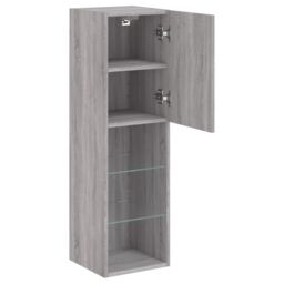 Berkfield Home TV Cabinet with LED Lights Grey Sonoma 30.5x30x102 cm - thumbnail 8