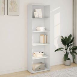 Berkfield Home Bookcase White 60x30x189 cm Engineered Wood - Size: 60 x 30 x 189 cm - thumbnail 3