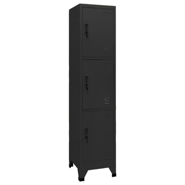 Berkfield Home Locker Cabinet Black 38x45x180 cm Steel - Size: 38 x 45 x 180 cm - image 1