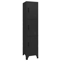 Berkfield Home Locker Cabinet Black 38x45x180 cm Steel - Size: 38 x 45 x 180 cm - thumbnail 1
