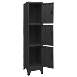 Berkfield Home Locker Cabinet Black 38x45x180 cm Steel - Size: 38 x 45 x 180 cm - thumbnail 5