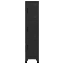 Berkfield Home Locker Cabinet Black 38x45x180 cm Steel - Size: 38 x 45 x 180 cm - thumbnail 2