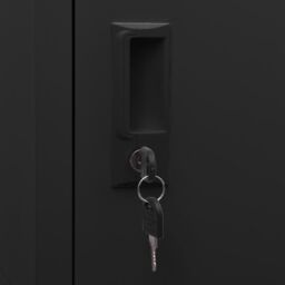 Berkfield Home Locker Cabinet Black 38x45x180 cm Steel - Size: 38 x 45 x 180 cm - thumbnail 6