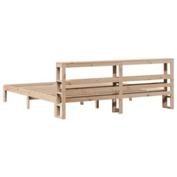 Berkfield Home Bed Frame with Headboard without Mattress 200x200 cm in Brown - thumbnail 6