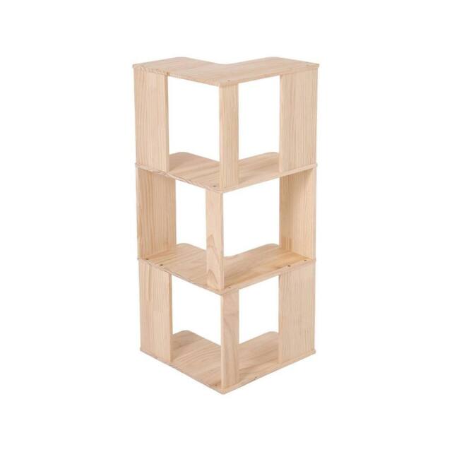 Kelvenix Corner Shelf Bookcase Storage Shelving Unit in Natural - Size: 0.6m2 - image 1
