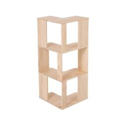 Kelvenix Corner Shelf Bookcase Storage Shelving Unit in Natural - Size: 0.6m2