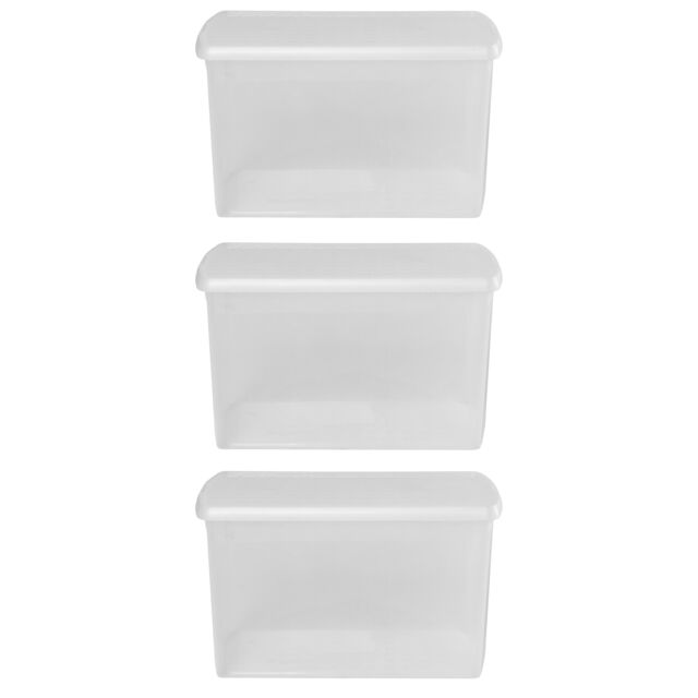 Wham Clip 3x 62L Rectangular Plastic Storage Boxes with Clip Lock Lids in Clear - image 1