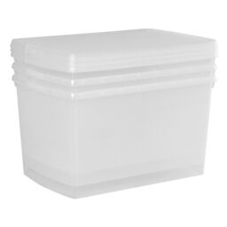 Wham Clip 3x 62L Rectangular Plastic Storage Boxes with Clip Lock Lids in Clear - thumbnail 4