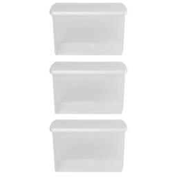 Wham Clip 3x 62L Rectangular Plastic Storage Boxes with Clip Lock Lids in Clear - thumbnail 1