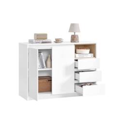 Pirlo Plush Modern Sideboard Buffet Cabinet Storage Furniture in White - thumbnail 8