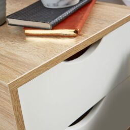 Home Source Boden 1 Drawer Bedside Table Storage Unit in Light Oak - thumbnail 5