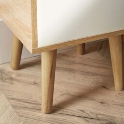 Home Source Boden 1 Drawer Bedside Table Storage Unit in Light Oak - thumbnail 6