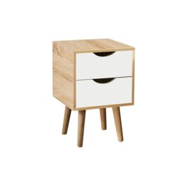 Home Source Boden 1 Drawer Bedside Table Storage Unit in Light Oak - thumbnail 7